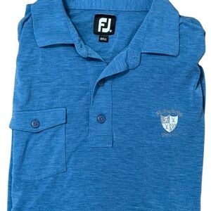 Footjoy Mens Short Sleeve Flushing Blue Golf polo size XL